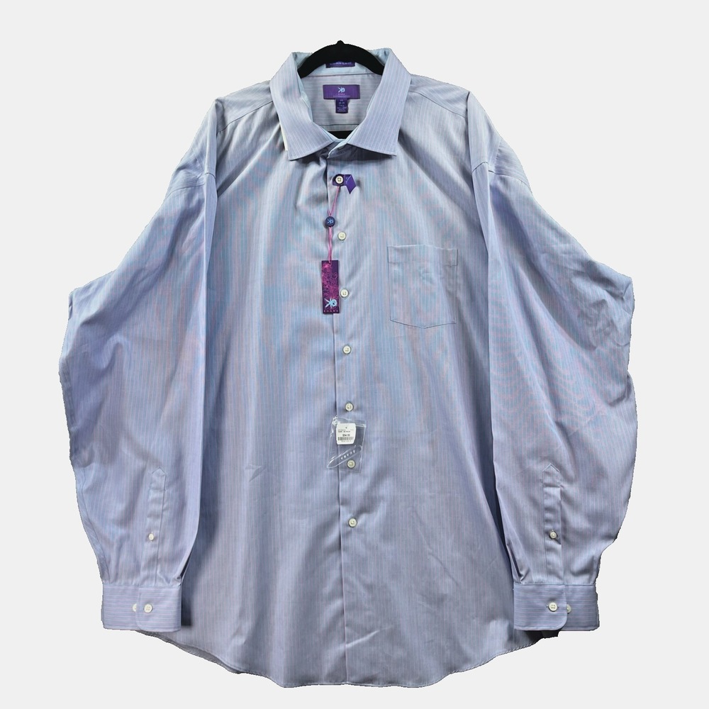 New With Tags Egara Shirt 20 Tall  Pastel Lavender Pink Mens Button Up None Iron